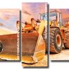 bulldozer sunset Panels paint by numbers