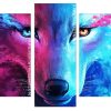 colorful wolf panels paint by numbers