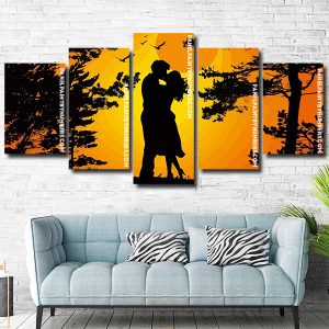 Couple In love Silhouette panels paint by numbers