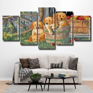 cute puppies Panel paint by numbers