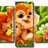 cute squirrels panels paint by numbers