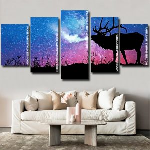 deer silhouette galaxy Panel paint by numbers