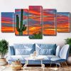 desert cactus sunset Panel paint by numbers