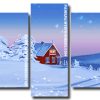 house snow winter landscape Panels paint by numbers