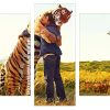 human and tiger hug Panels paint by numbers