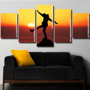 man silhouette at sunset panel paint by numbers