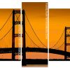 Michigan Mackinac Bridge At Sunset Panels paint by numbers