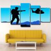 Military Soldier With Helicopter Silhouette panels paint by numbers