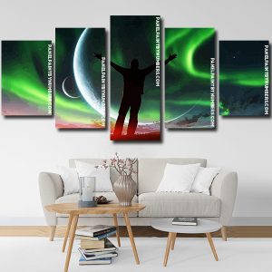 northern lights freedom silhouette Panel paint by numbers