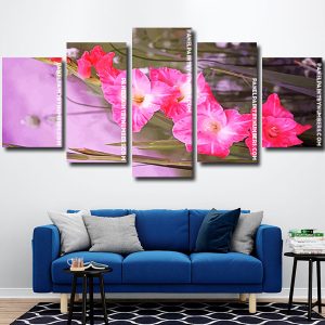 pink Gladiola flowers Panel paint by numbers