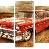 retro red vintage car Panels paint by numbers