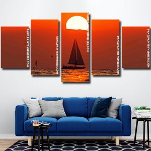 sailboat sunset Panel paint by numbers