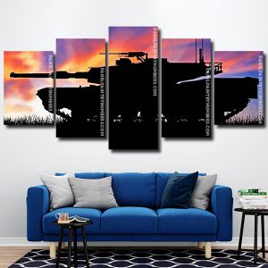 Silhouette Sunset Tank panel paint by numbers