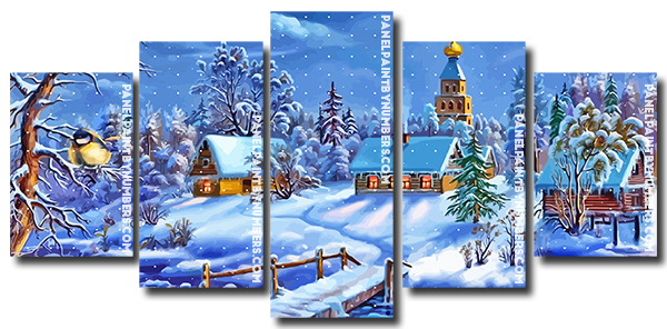 snowy day Panels paint by numbers