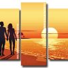 sunset couple on beach Panels paint by numbers