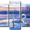 swans on lake Panels paint by numbers