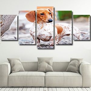 white Doxie Daschsund Panel paint by numbers