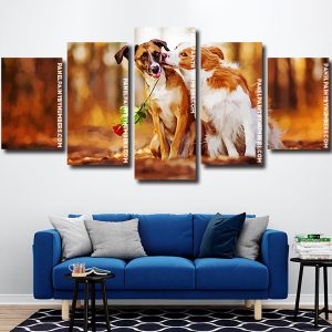 white and tan dogs Panel paint by numbers