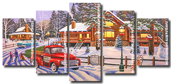 winter christmas Panels paint by numbers