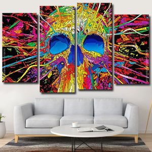 Abstract Colorful Skull Panels paint by numbers