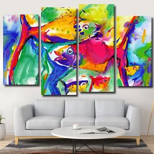 Abstract Fishes Panels paint by numbers