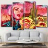 Abstract Lady And Flowers Panels paint by numbers