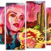 Abstract Lady And Flowers Panels paint by numbers