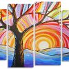 Abstract tree Panels paint by numbers