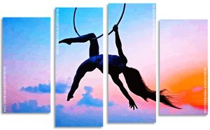 Aerial Silks Silhouette Panel paint by numbers