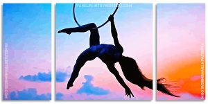 Aerial Silks Silhouette Panel paint by numbers