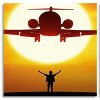 Airplane and man silhouette Panels paint by numbers