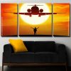 Airplane and man silhouette Panel paint by numbers