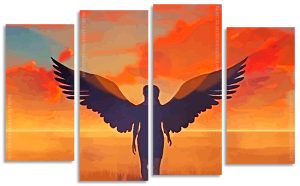 Angel Silhouette Panel paint by numbers