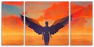 Angel Silhouette Panel paint by numbers