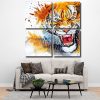 Angry Tiger Splatter panels paint by numbers