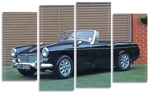 Antique Black Mg Car Panel paint by numbers