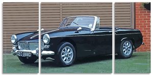 Antique Black Mg Car Panel paint by numbers