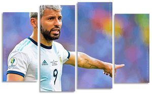 Argentina National Team Sergio Aguero Panel paint by numbers