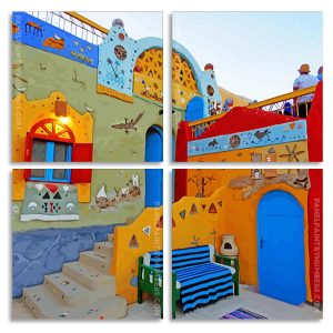 Aswan Nubian Village panels paint by numbers