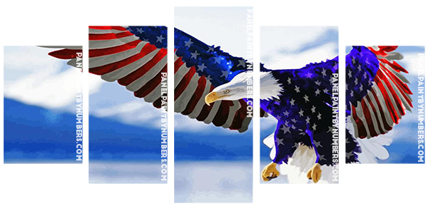 Bald Eagle American Flag panels paint by numbers