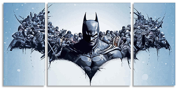 Batman Superhero panels paint by numbers