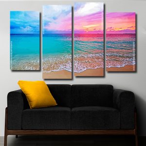 Beautiful Sunset colors at the Beach panel paint by numbers