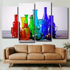 Colorful Glass Bottles panels paint by numbers