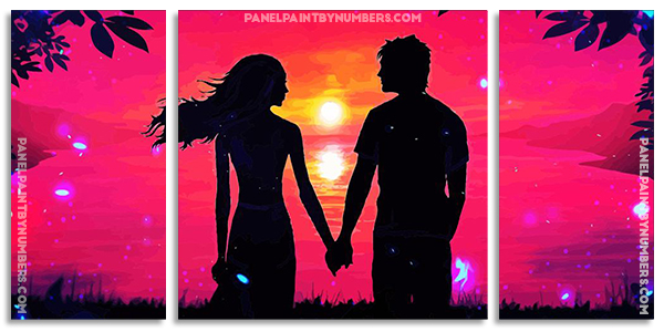 Couple Holding Hands panels paint by numbers