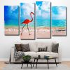 Flamingo Strolling On The Beach Panel paint by numbers