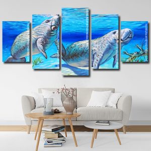 Manatees Underwater Panels paint by numbers