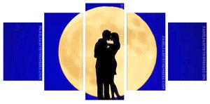 Moon Lovers Silhouette Panel paint by numbers