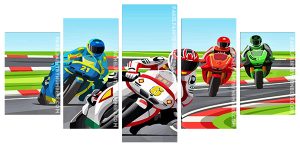 Motorbikes Racing Panel paint by numbers