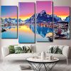 Norway snowy mountains panel paint by numbers