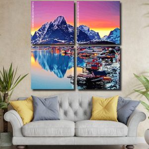 Norway snowy mountains panel paint by numbers